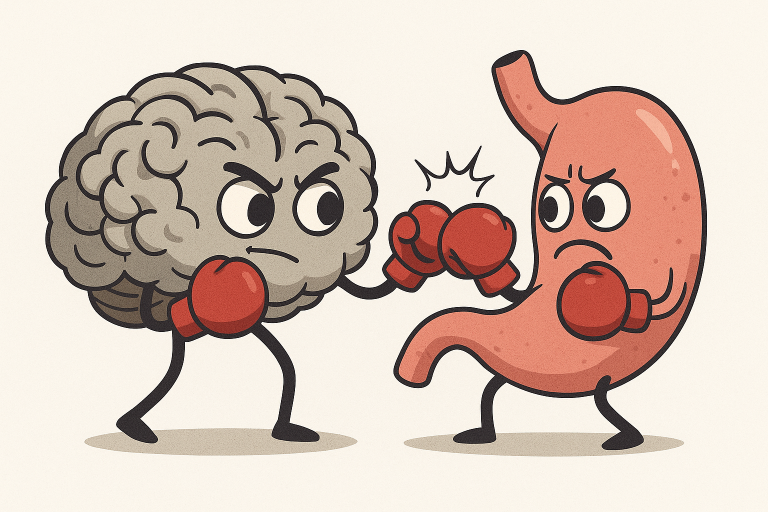 Brain and Guts fighting